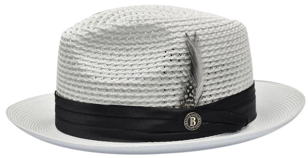 Hvid & Sort Flet Fedora: En Sommerhats Elegance på Dansk – Perfekt til Solrige Dage!